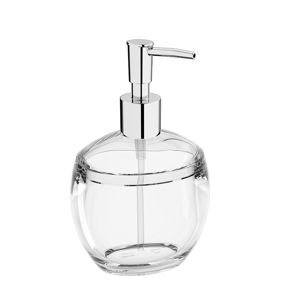 DISPENSADOR DE JABON LIQUIDO DE PLASTICO 300ML SPOOM CRISTAL 