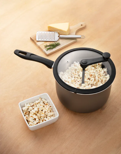 LINEA ESPECIARIAS - EN ALUMINIO - OLLA PALOMITAS DE MAIZ Ø22CM 5,50L PIC POC PLATA 