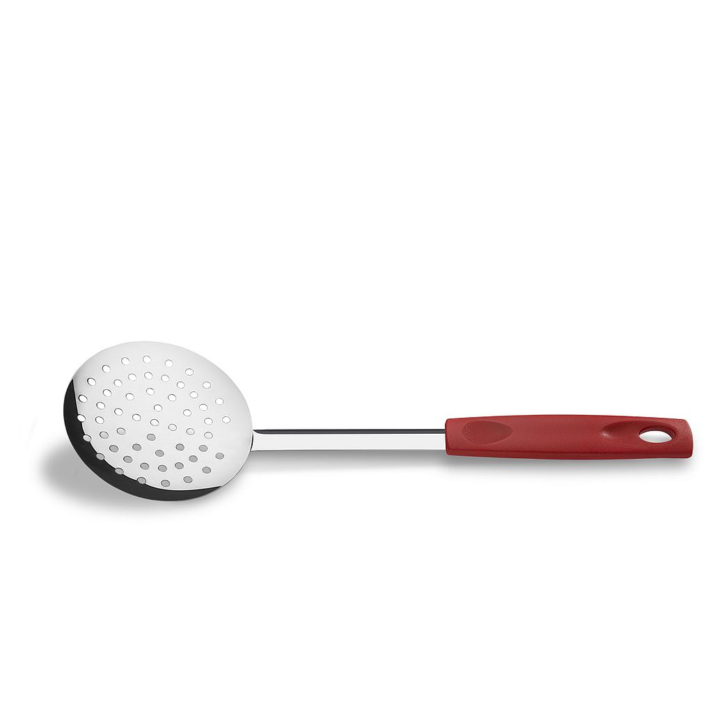 LINEA ASTI - EN ACERO INOXIDABLE MANGO PP - ESPUMADERA 31,50CM -ROJO