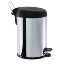 LINEA DECORLINE - EN ACERO INOXIDABLE - BASURERO C/ PEDAL Y TAPA PLASTICA Ø20x30CM 5,0L NEGRO 