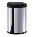 LINEA DECORLINE - EN ACERO INOXIDABLE - BASURERO PRESS C/ TAPA PP 4,00L - NEGRO