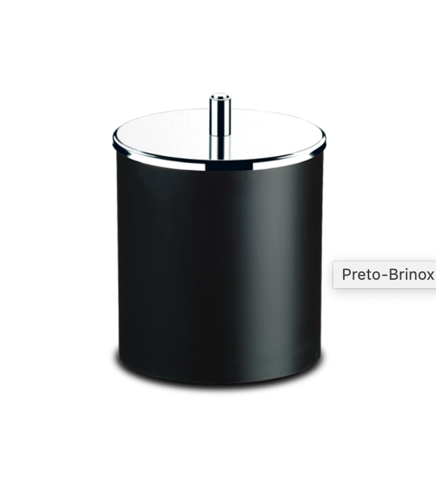 LINEA DECORLINE - EN PLASTICO - C/TAPA ACERO INOXIDABLE BASURERO 5,40L - NEGRO