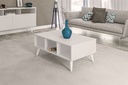 Mesa de Centro Osasco Blanco  - Madera Aglomerada y Patas en Madera