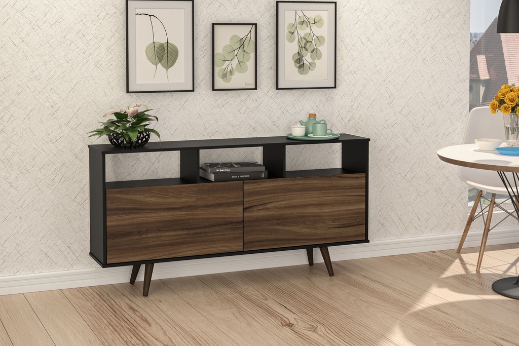 Credenza - Aparador Osasco Negro / New Avellana
