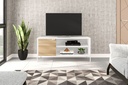 MESA PARA LCD - RACK MAIORCA 135 CM - BLANCO/CASTANO
