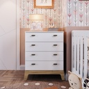GAVETERO INFANTIL 4 CAJONES LÍNEA PANAL DE ABEJA BLANCA