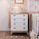 GAVETERO INFANTIL 4 CAJONES LÍNEA PANAL DE ABEJA ITAPUÃ CON BLANCA 