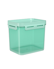 Contenedor Hermetico De Plastico 2,20L Flap Verde Electrico + Verde