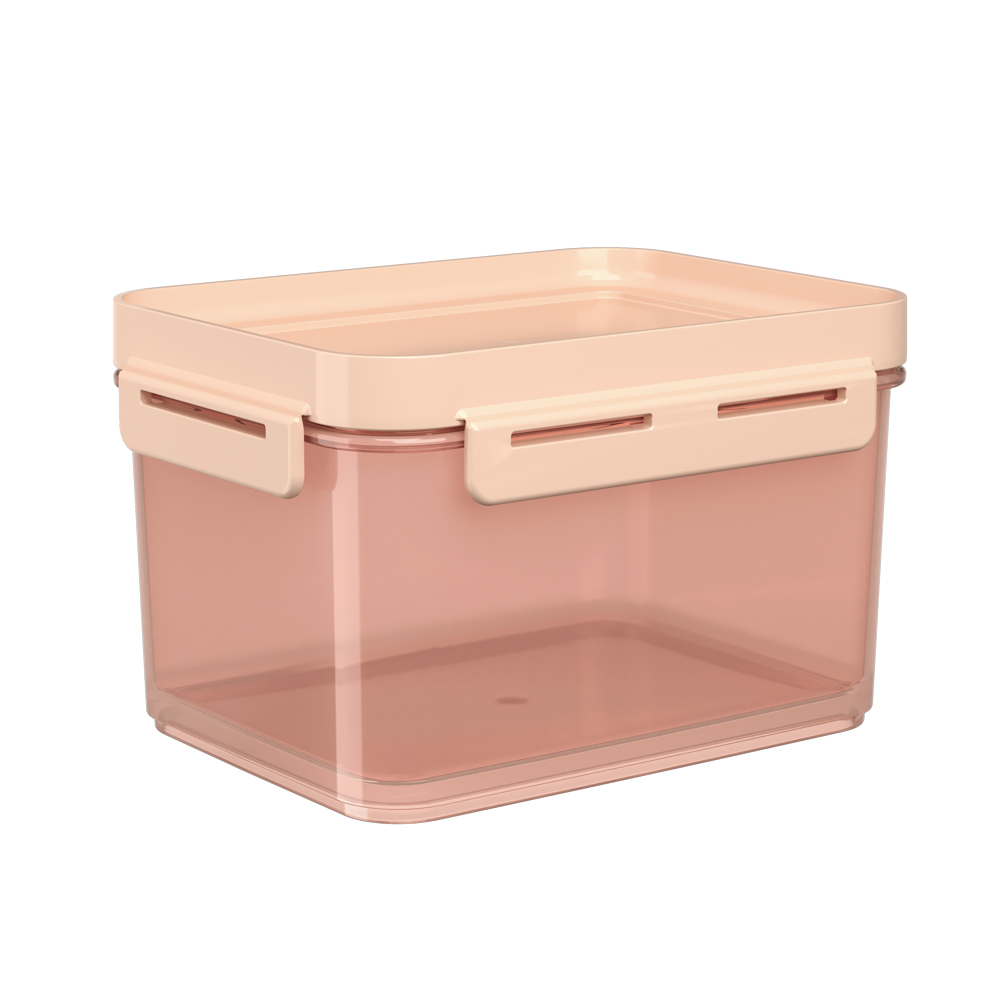 Contenedor Hermetico de Plastico 1,50L Flap Rosa Blush + Rosa