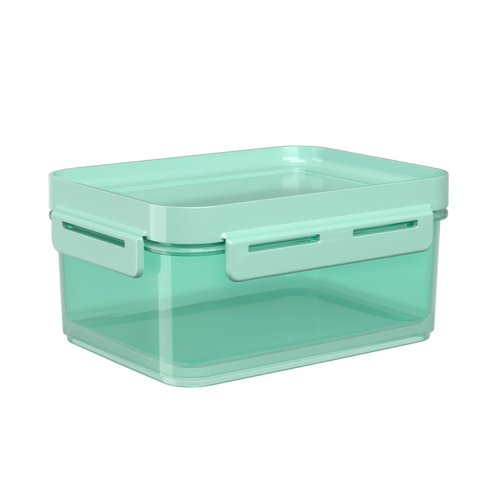 Contenedor Hermetico de Plastico 1,00L Flap Verde Electrico + Verde