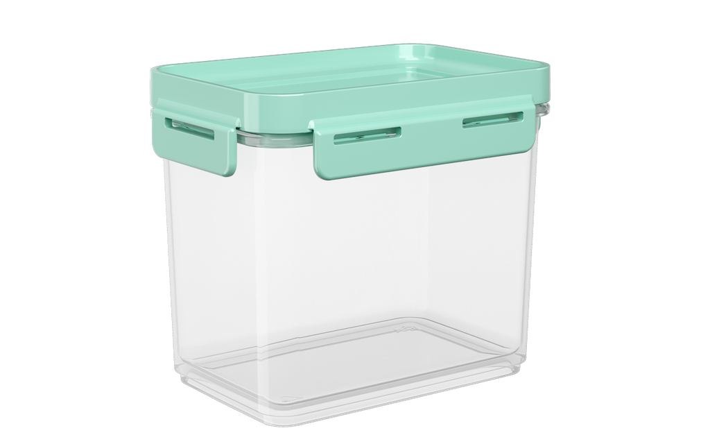 Contenedor Hermetico de Plastico 600ML Flap Verde Electrico