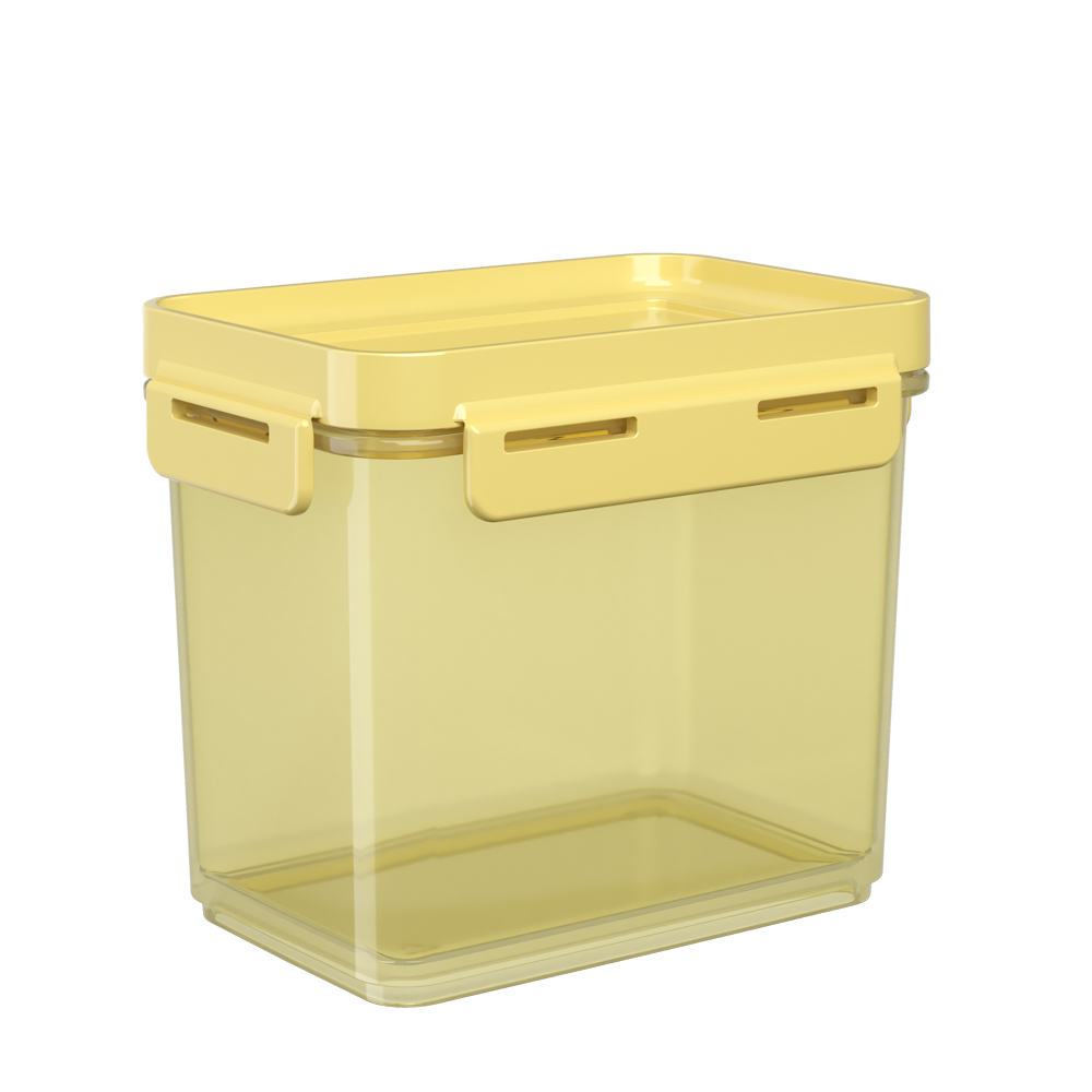 Contenedor Hermetico de Plastico 600ML Flap Amarillo + Amarillo