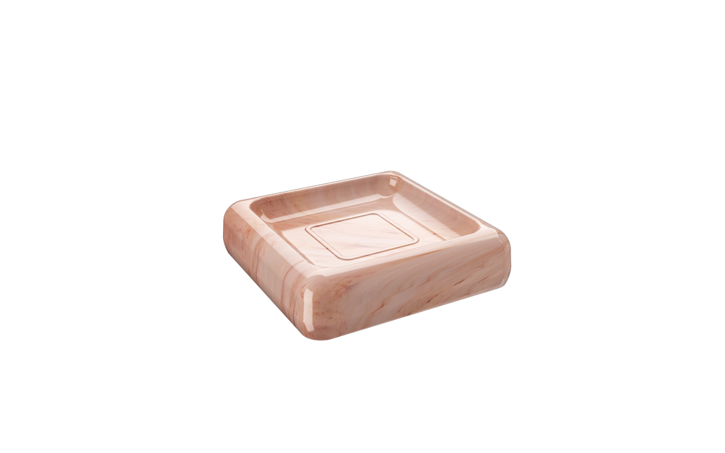 Jabonera de Plastico Cube Rosa Marmol