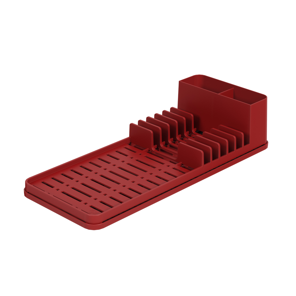 Escurridor de Platos de Plastico C/Bandeja Single Rojo Bold