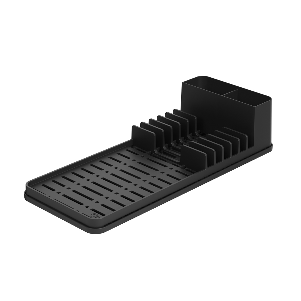 Escurridor de Platos de Plastico C/Bandeja Single Negro