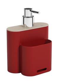 Dispensador de Jabon de Plastico 500ML Flat Rojo Bold + Light Gray