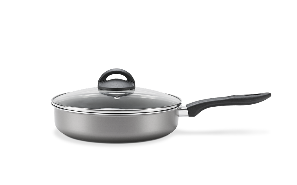 LINEA CHILLI - EN ALUMINIO -SARTEN RECTA Ø24CM 2,00L C/TAPA PLATA 