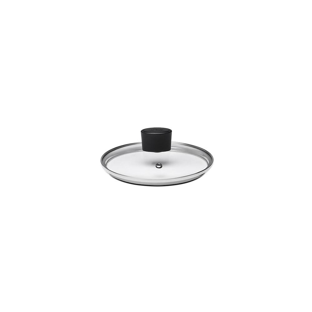 TAPA TEMPLADA EN VIDRIO Y ACERO INOXIDALE Ø 16CM