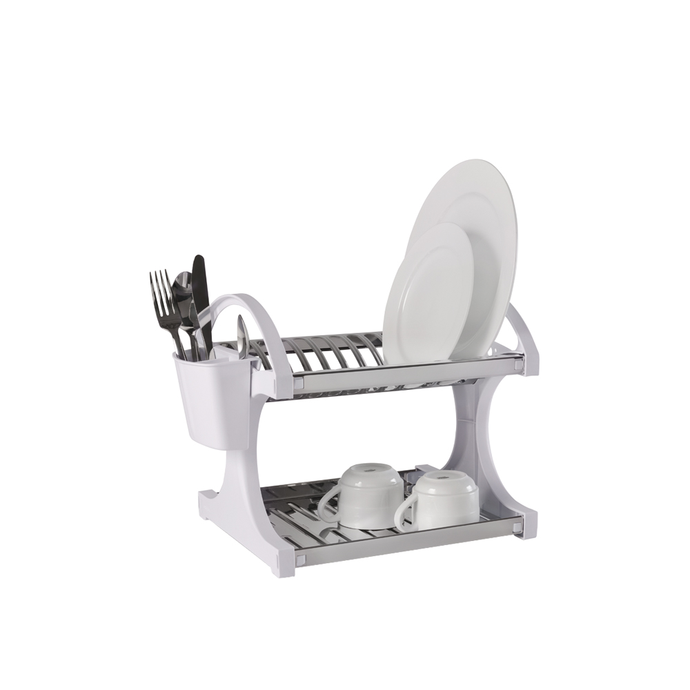  LINEA SUPREMA - EN ACERO INOXIDABLE C/ PLASTICO - ESCURRE PLATOS 12 PLATOS 27,5x29x32CM BLANCO