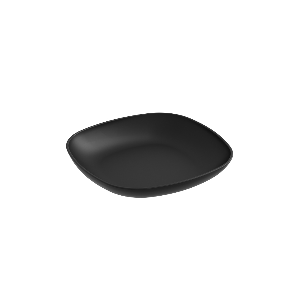 PLATO POSTRE DE PLASTICO17,2 X 17,2 X 2,7 CM ESSENTIAL NEGRO 