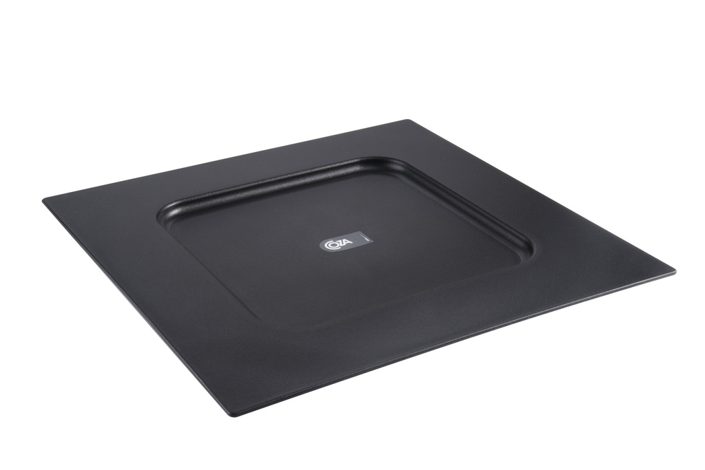 BAJOPLATO DE PLASTICO CUADRADO CASUAL NEGRO 