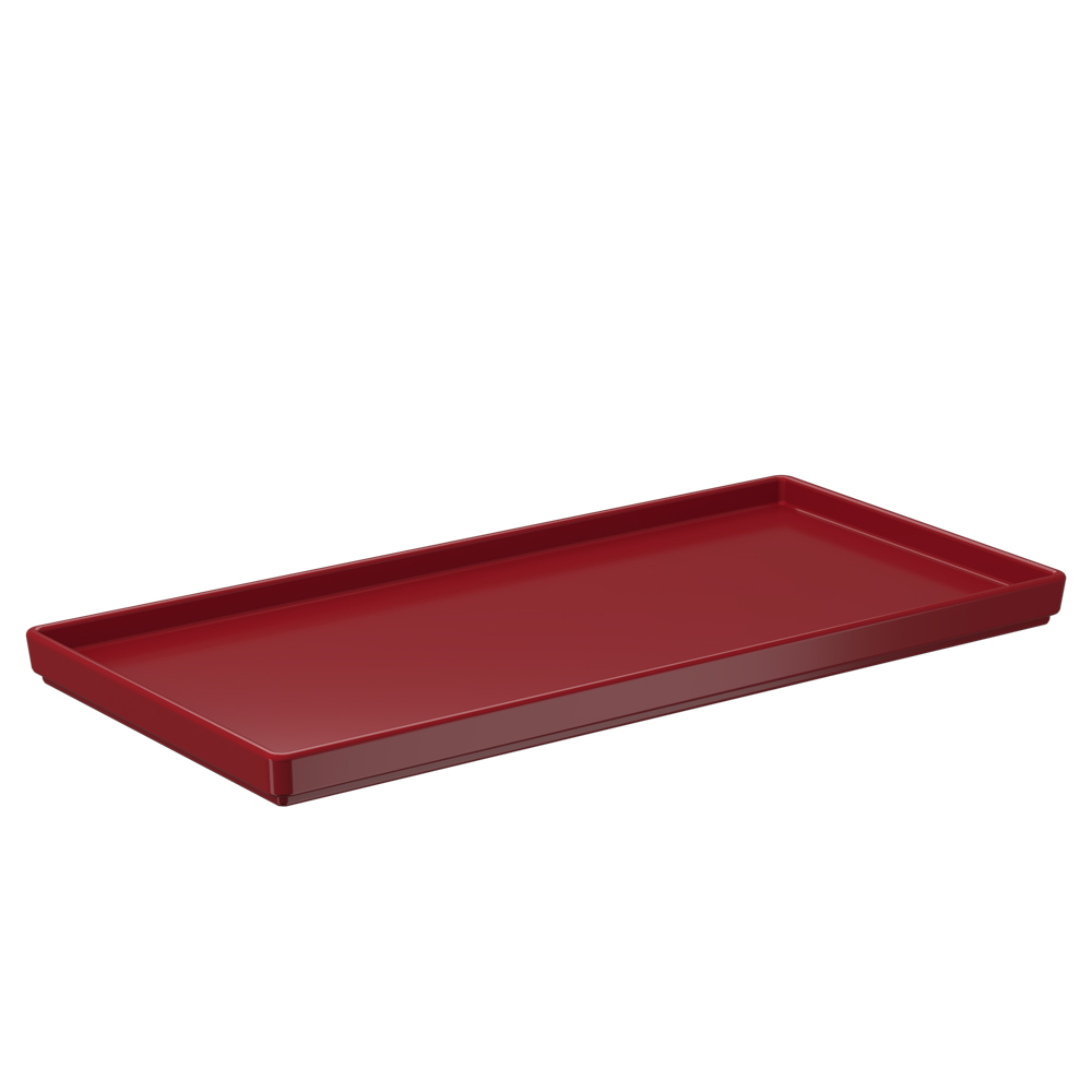 PLATO RECTANGULAR DE PLASTICO UNO 27X13X1,5CM ROJO BOLD