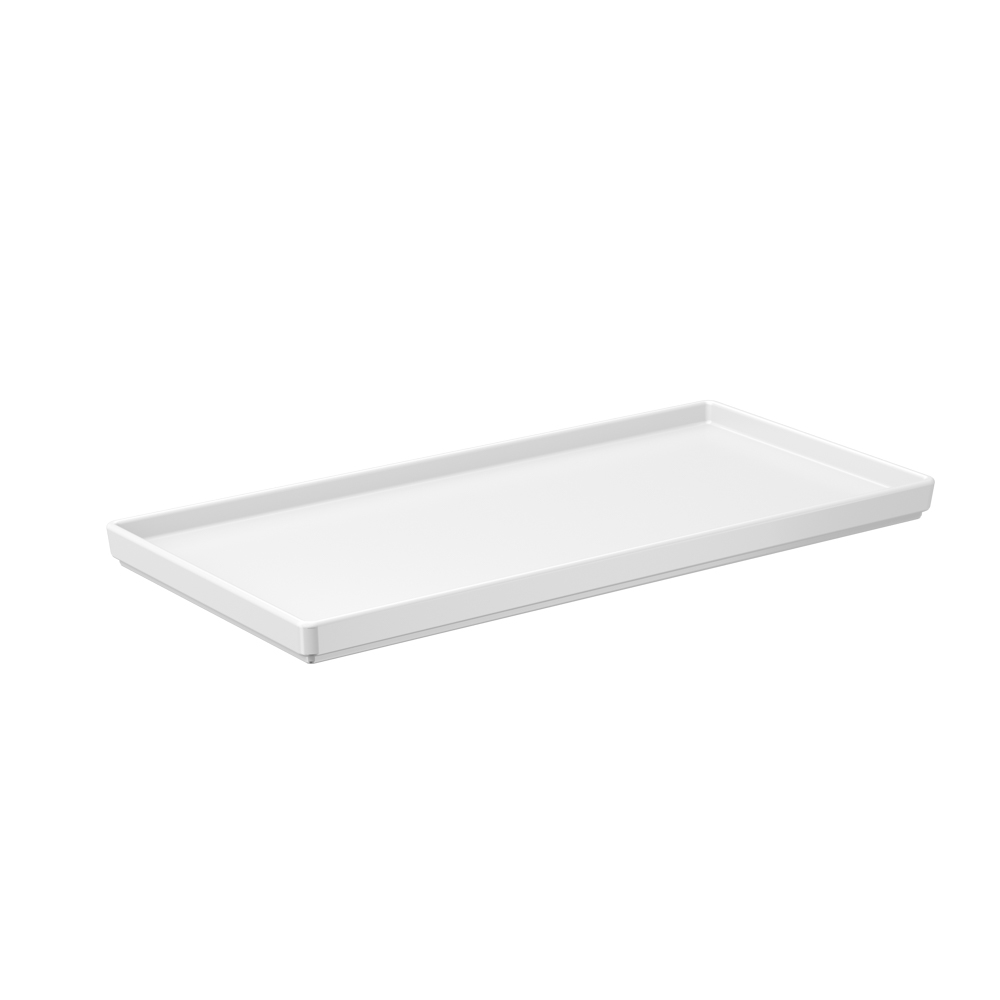 PLATO RECTANGULAR DE PLASTICO UNO 27X13X1,5CM BLANCO