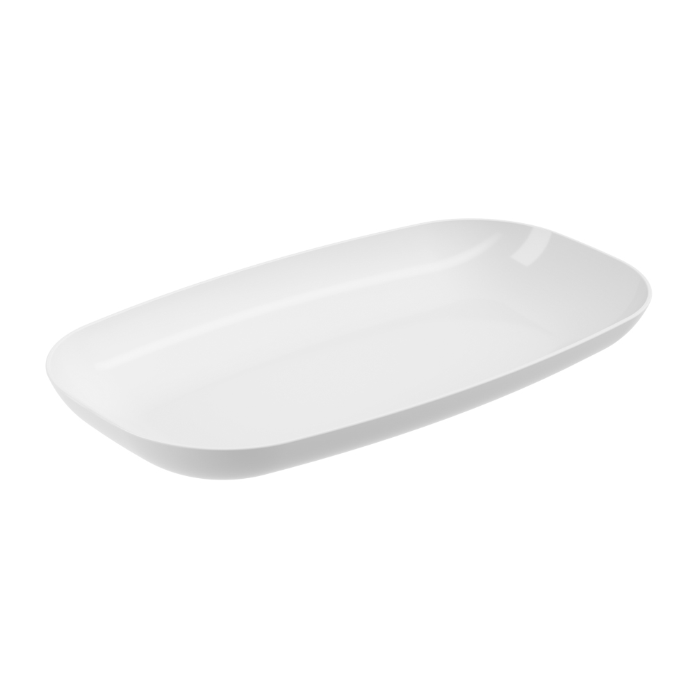 FUENTE RECTANGULAR GRANDE 43,2 X 23,6 X 5 CM DE PLASTICO ESSENTIAL BLANCO 