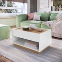 MESA DE CENTRO BARI COM CAJÓN BLANCO CON OAK