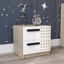 MESA DE NOCHE DOMI 2 GAVETAS, MADERA SALINAS