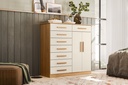 GAVETERO 8 GAVETAS + 2 PUERTAS NEW VERONA ROBLE GRIFE/OFF WHITE