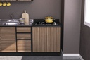 MUEBLE PARA COCINA MALI 2 PUERTAS NEGRO 855X766X518 MDP PRETO UV TEX /CASTANHO UV TEX