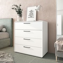 GAVETERO VEGA 4 GAVETAS MDP BRANCO FF LISO (CERT. FSC)