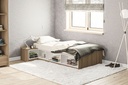 CAMA CANADA C/ MESA DE NOCHE MDP CASTANHO UV TEX /BRANCO UV TEX