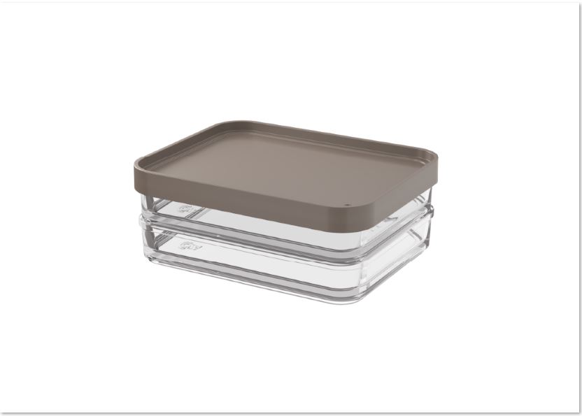 POTE DE PLASTICO DUO 560ML CLEAR WARM GRAY 
