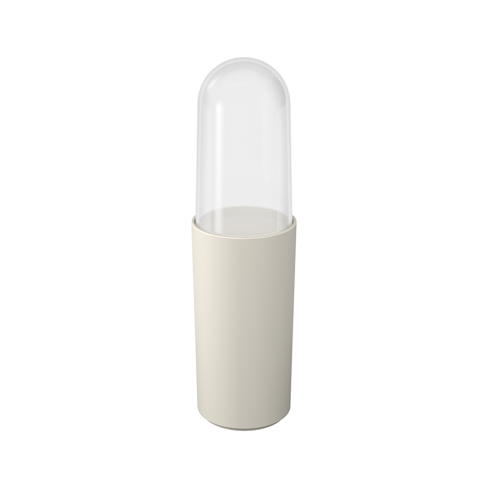 LINEA SERENE-PORTA CEPILLOS DE PLASTICO C/TAPA LIGHT GRAY