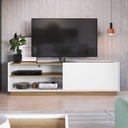MESA PARA LCD - RACK ASTI CON PORTA BASCULANTE BRANCO CON OAK