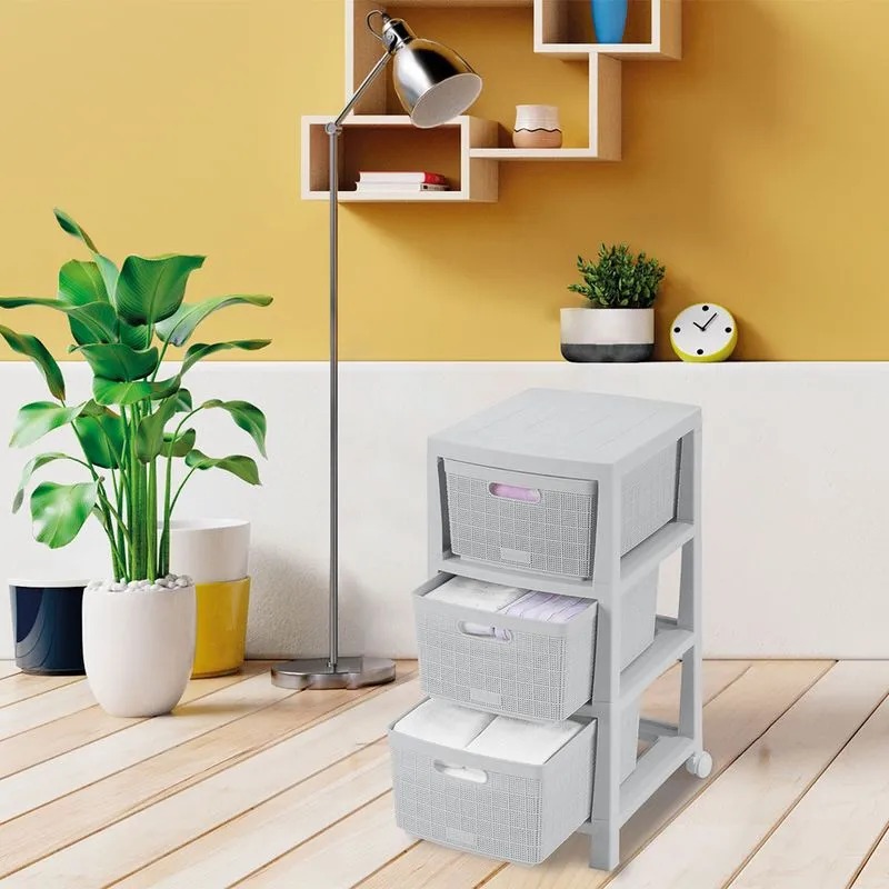 CAJONERO FIQUE 3 GAVETAS GRIS 