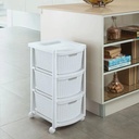 CAJONERO RATTAN 3 GAVETAS BLANCO NIEVE
