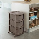 CAJONERO RATTAN 3 GAVETAS MOCCA