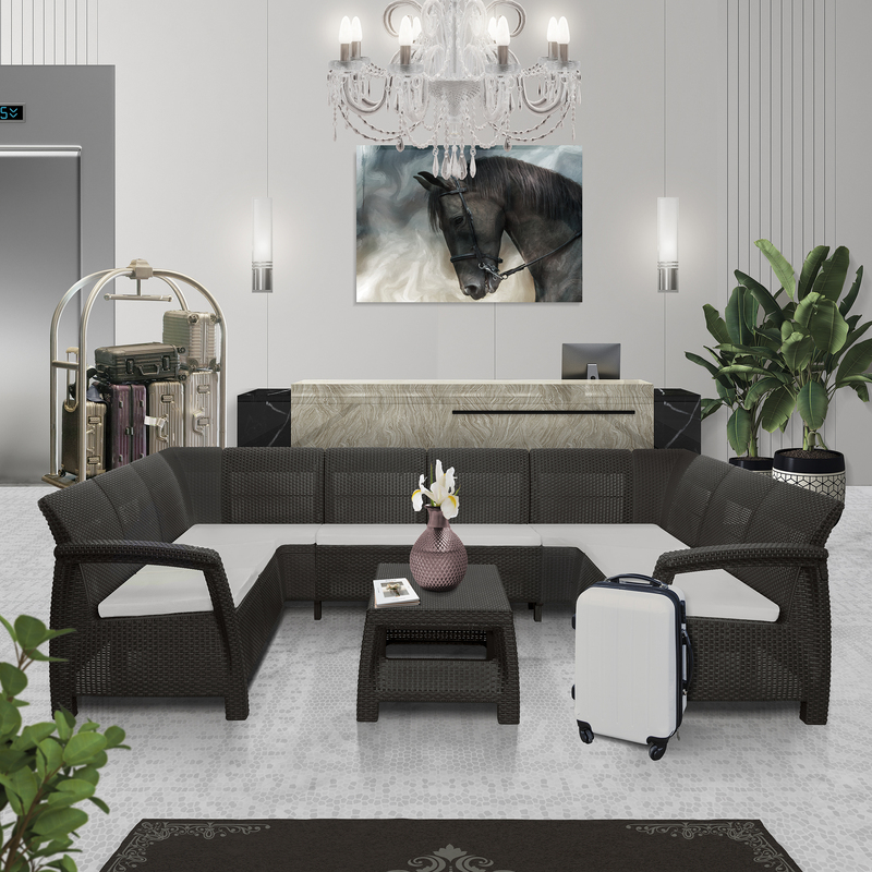 JUEGO MUEBLE FERRARA LUXURY MARRON 8