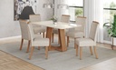 MESA DE COMEDOR LINS 1600 MM CANTO ARREDON C/VIDRO NATURE/OFF WHITE (NO INCLUYE SILLAS)
