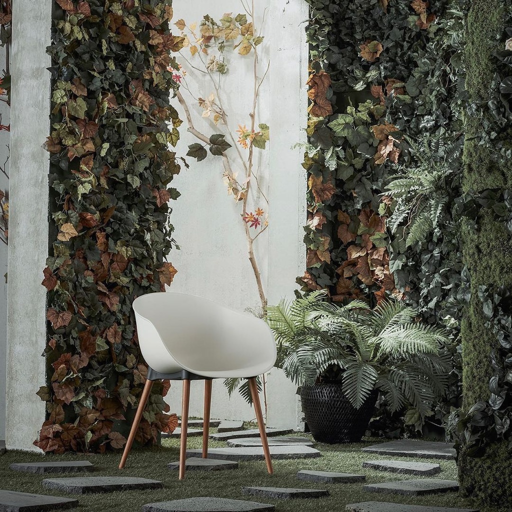 SILLA LUMI MULTIUSO PATAS EN MADERA - PLASTICO GRIS GRAFITO