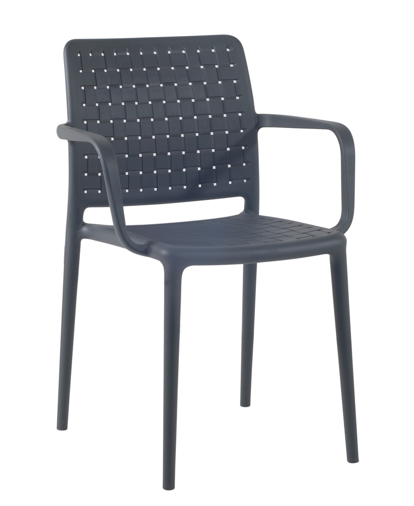 SILLA FAME K-ANTRACITA 4 PATAS CON BRAZOS