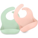 Keababies Paquete de 2 baberos de silicona Prep (suaves), color: suave