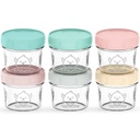 Keababies Paquete de 6 frascos de preparación Recipientes de vidrio para alimentos (pasteles), color: pasteles