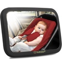 Keababies Espejo de la silla de coche para bebés (grande, negro mate), tamaño: grande / estilo: negro mate