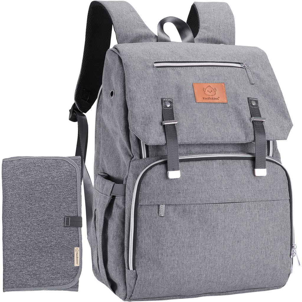 Keababies Mochila de pañales Explorer (gris clásico), color: gris clásico