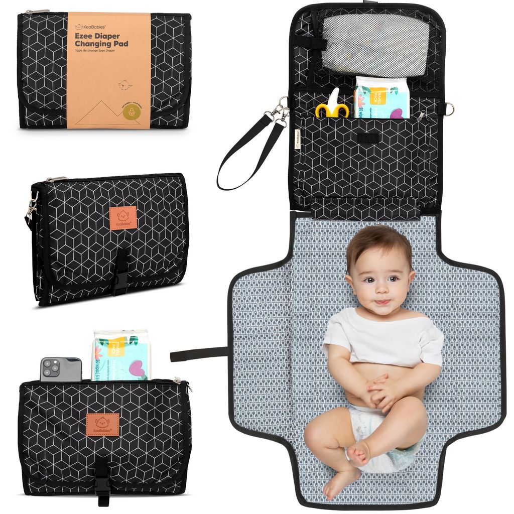 Keababies Cambiador de Pañales EZEE (Negro Geo), Color: Negro Geo