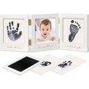 Keababies Fond Clean Touch Inkless Hand And Footprint Frame (Blanco/Dorado), Color: Blanco/Dorado